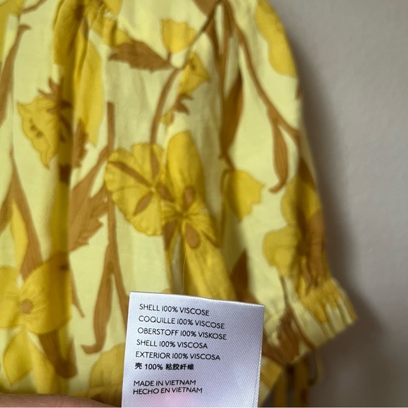 Urban Outfitters Eden Crepe Yellow Floral Patterned Crop Top Size Small - Picture 5 of 5